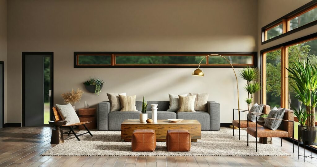 Warm home colors and textures